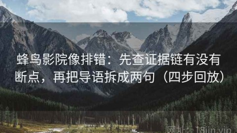 蜂鸟影院像排错：先查证据链有没有断点，再把导语拆成两句（四步回放）