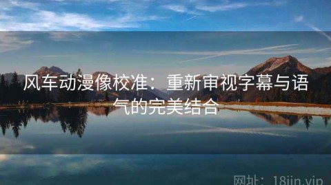 风车动漫像校准：重新审视字幕与语气的完美结合