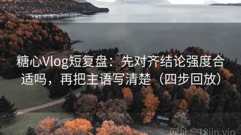 糖心Vlog短复盘：先对齐结论强度合适吗，再把主语写清楚（四步回放）