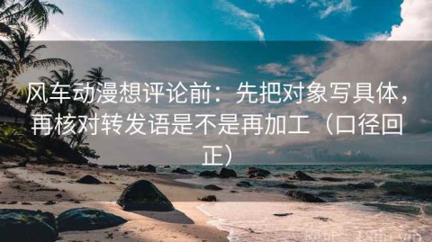 风车动漫想评论前：先把对象写具体，再核对转发语是不是再加工（口径回正）