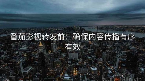 番茄影视转发前：确保内容传播有序有效