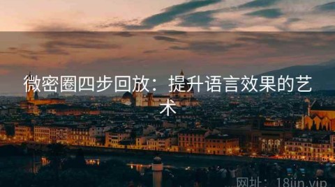 微密圈四步回放：提升语言效果的艺术