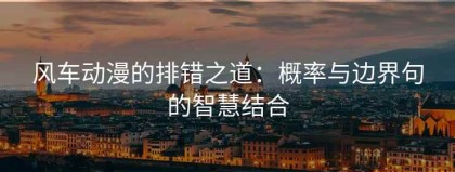 风车动漫的排错之道：概率与边界句的智慧结合