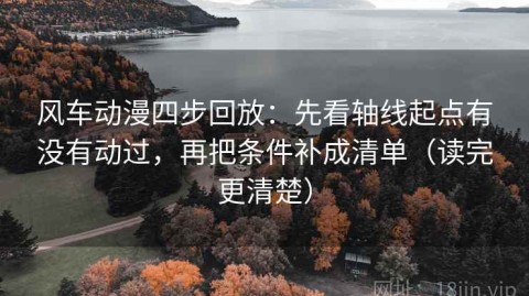 风车动漫四步回放：先看轴线起点有没有动过，再把条件补成清单（读完更清楚）