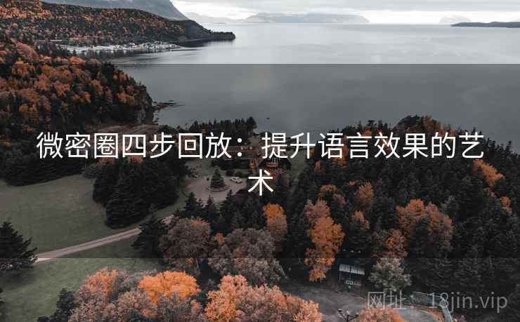 微密圈四步回放:提升语言效果的艺术 微密圈四步回放:提升语言效果的艺术